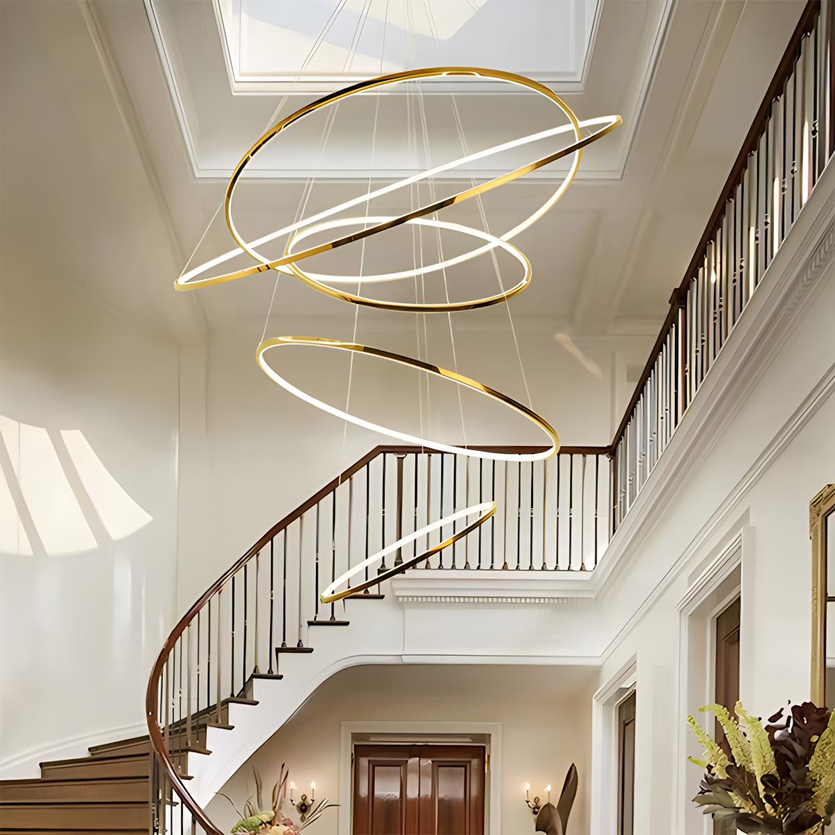 Antizer Large Tiered Ring Foyer Chandelier