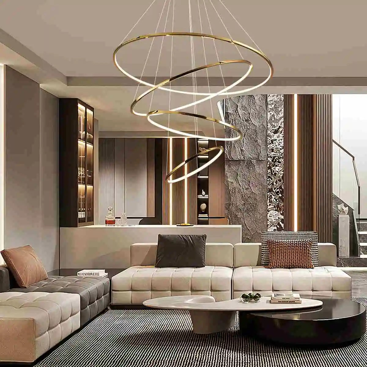 Antizer Large Tiered Ring Foyer Chandelier