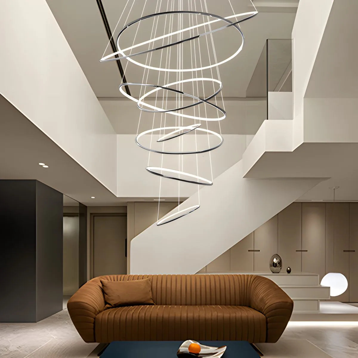 Antizer Large Tiered Ring Foyer Chandelier