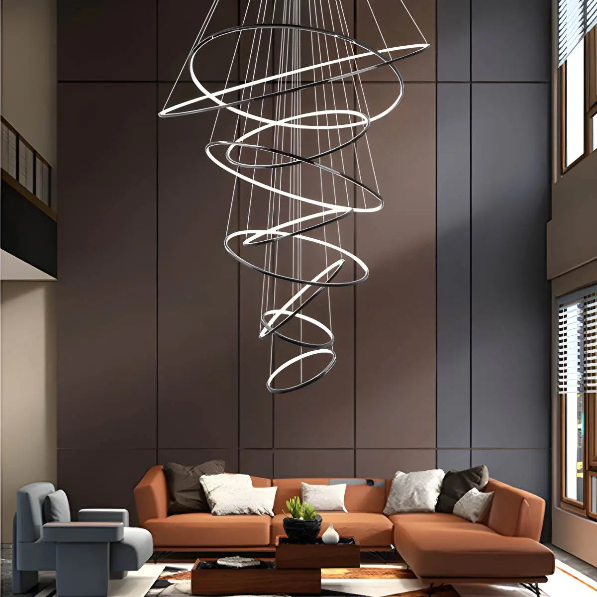 Antizer Large Tiered Ring Foyer Chandelier