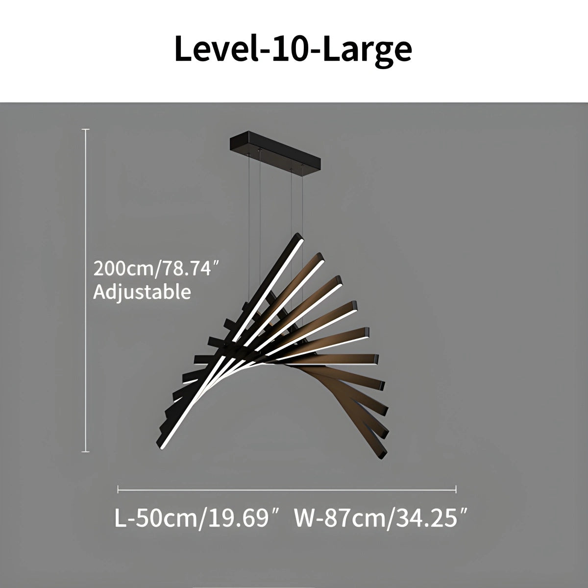 Antizer Linear Fish Bone Modeling Chandelier