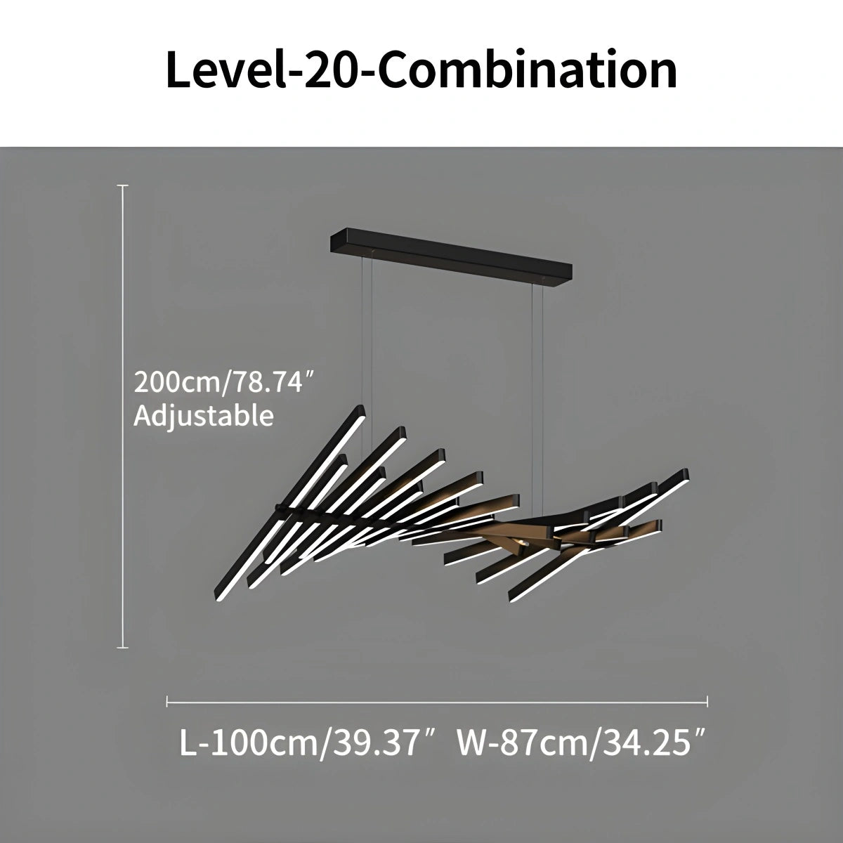 Antizer Linear Fish Bone Modeling Chandelier