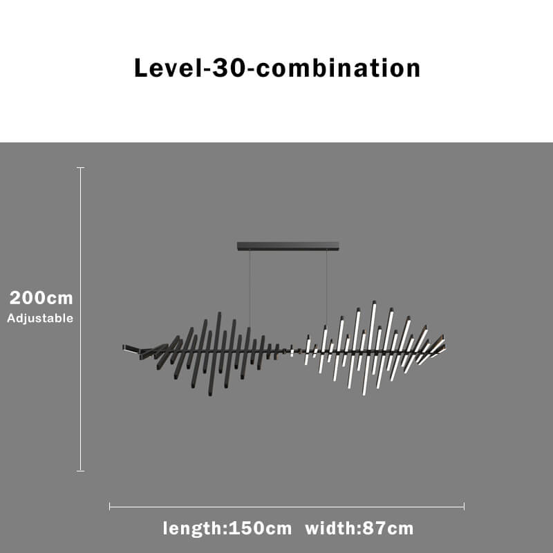 Linear Fish Bone Modeling Chandelier