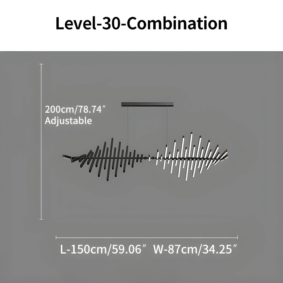 Antizer Linear Fish Bone Modeling Chandelier