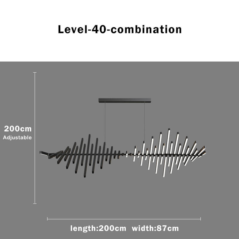 Linear Fish Bone Modeling Chandelier