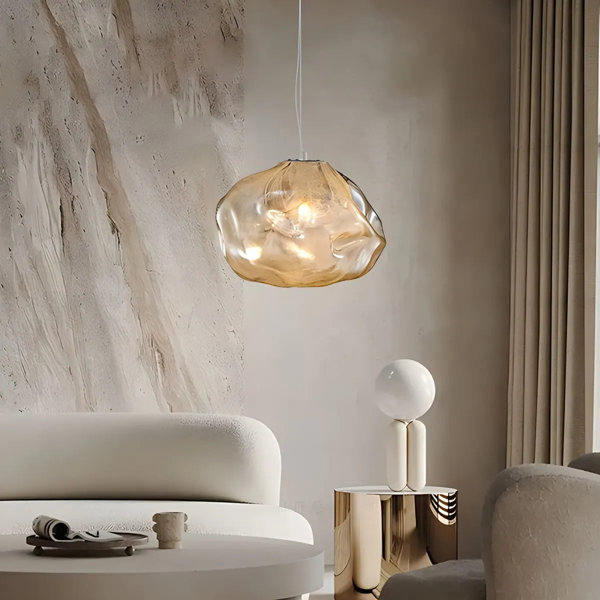 Antizer Light Luxury Cloud Shape Glass Pendant Light