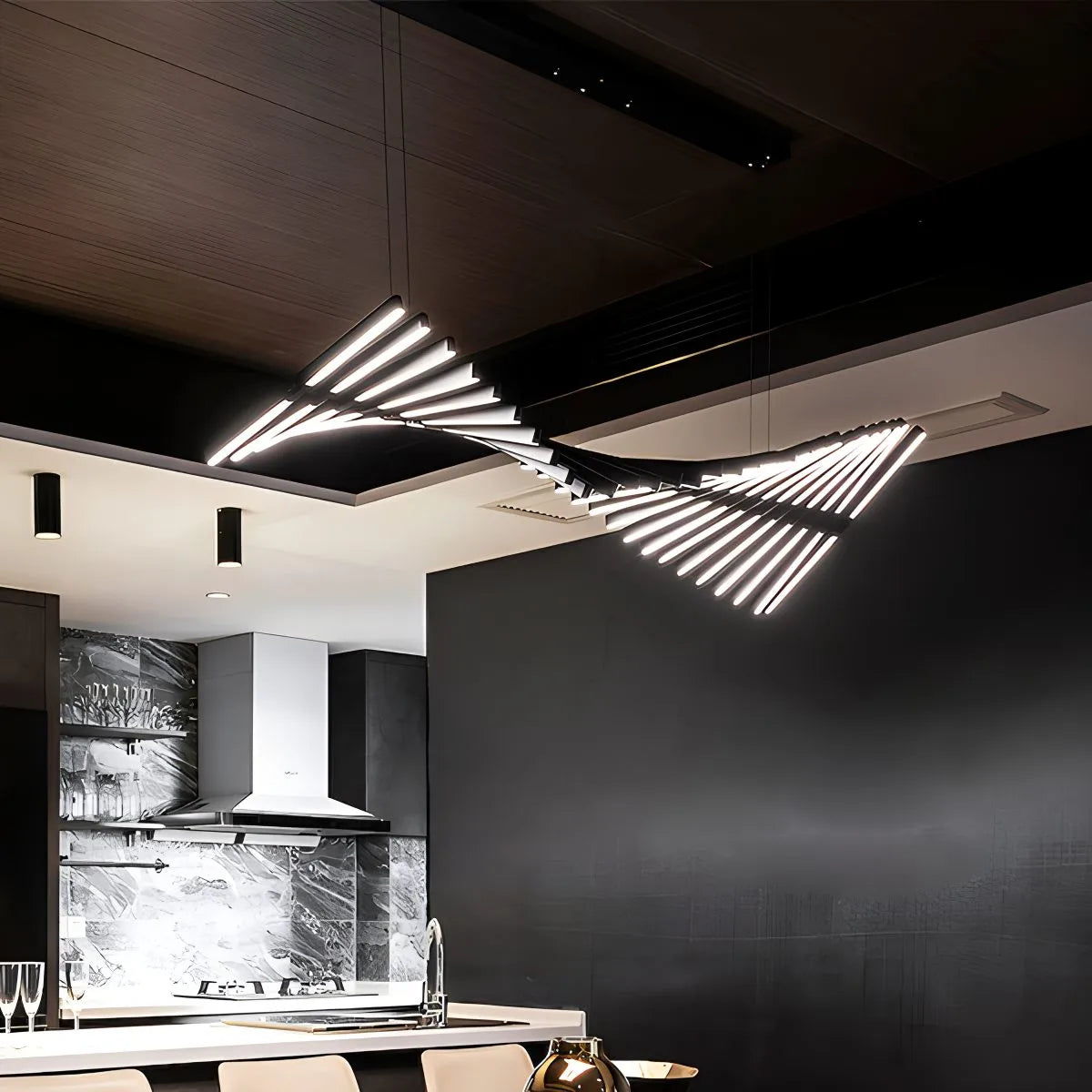 Antizer Linear Fish Bone Modeling Chandelier