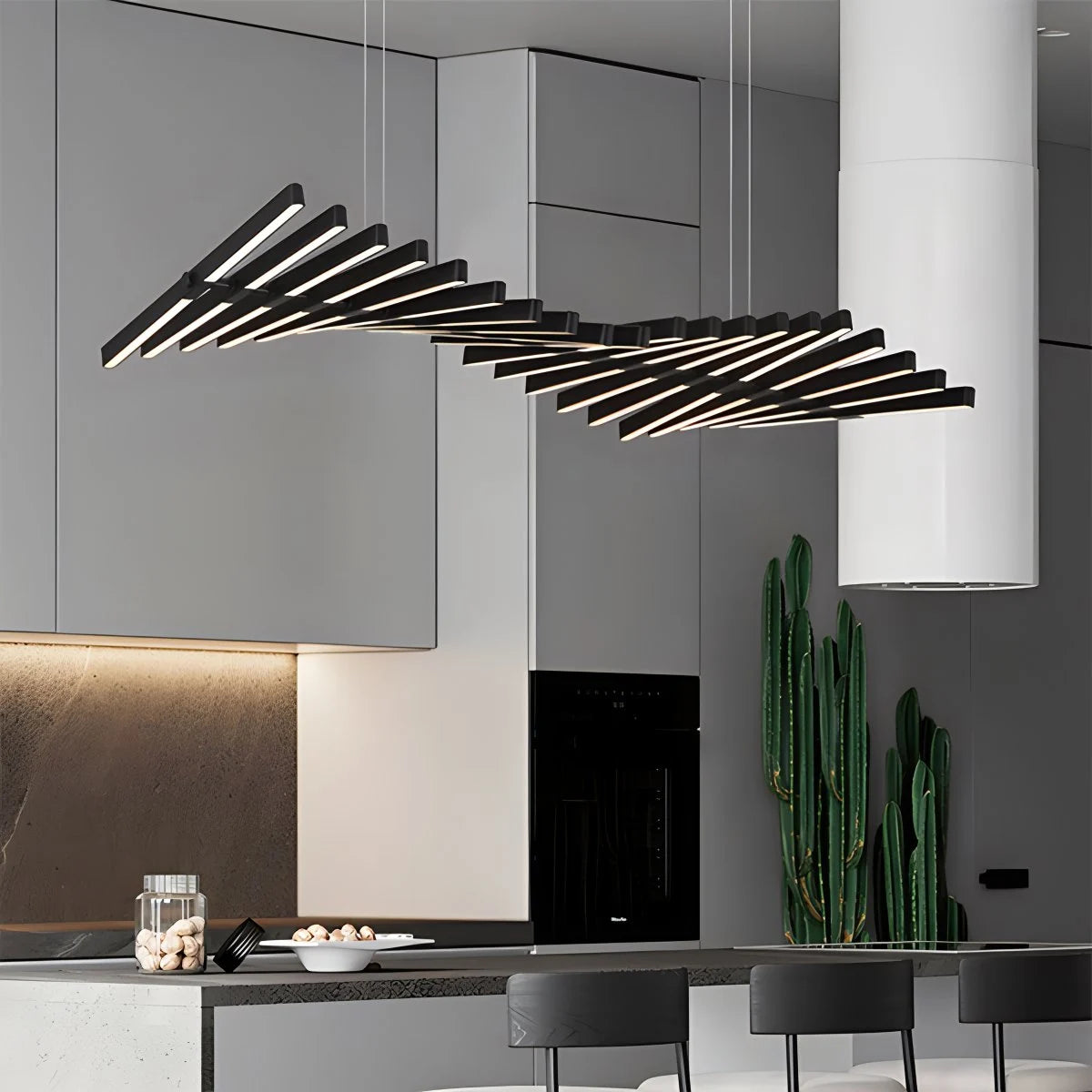 Antizer Linear Fish Bone Modeling Chandelier