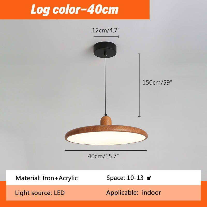 Antizer Retro Walnut Color Round UFO Pendant Light