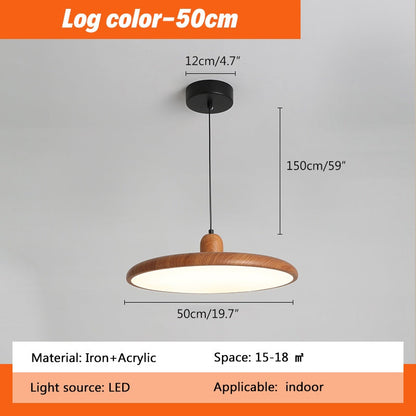 Antizer Retro Walnut Color Round UFO Pendant Light