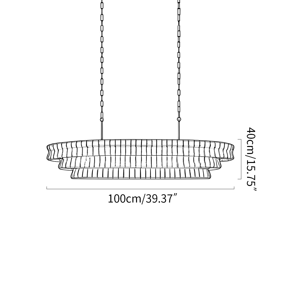 Antizer Light Luxury Murano Ring Layered Glass Chandelier