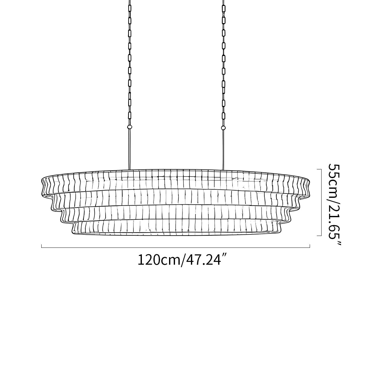 Antizer Light Luxury Murano Ring Layered Glass Chandelier