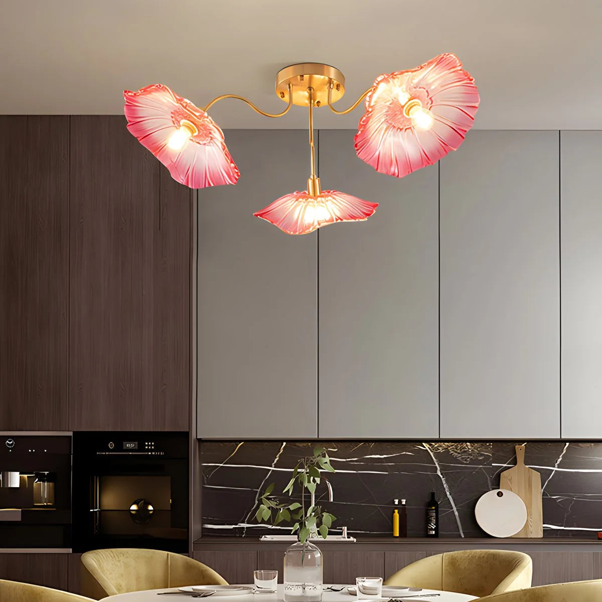 Antizer Lotus Leaf Glass Ceiling Lamp for Living Room