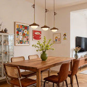 Antizer Mid-Century Walnut Wood UFO Pendant Light