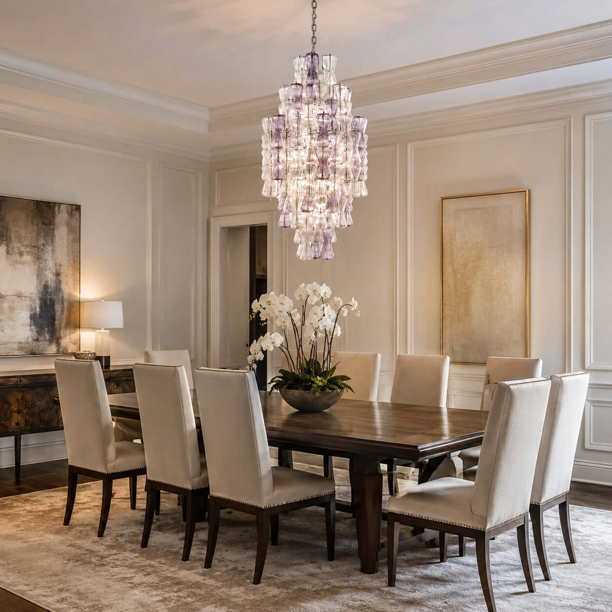Antizer Murano Artful Layered Glass High Chandelier