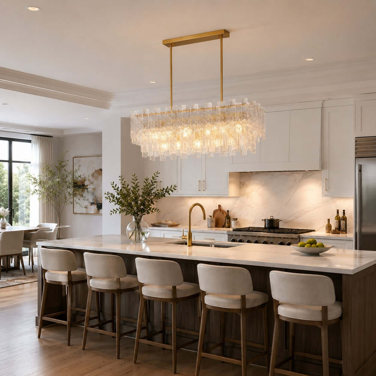 Antizer Modern Layered Textured Glass Chandelier