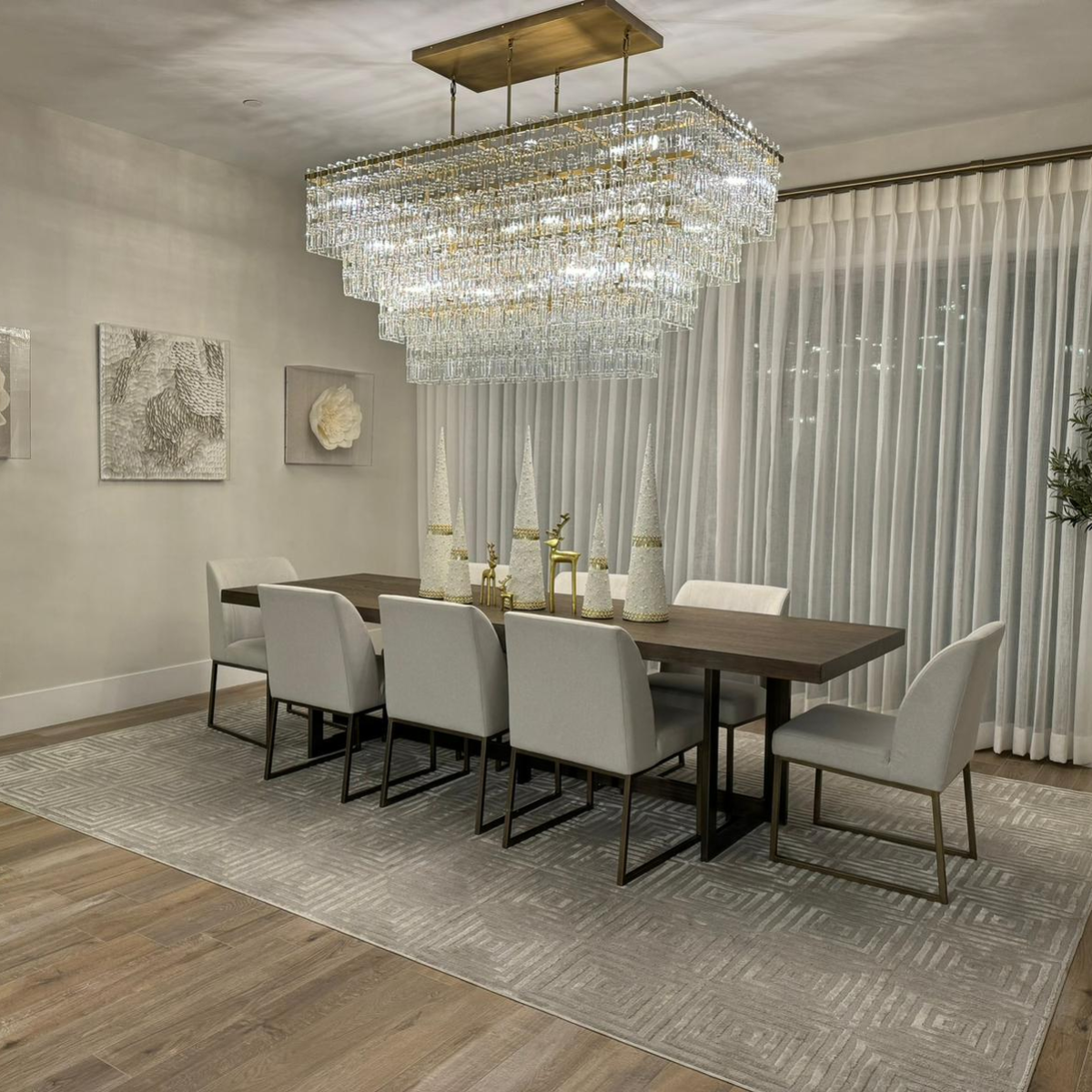 Antizer Marigan Tier K9 Crystal  Rectangle Chandelier