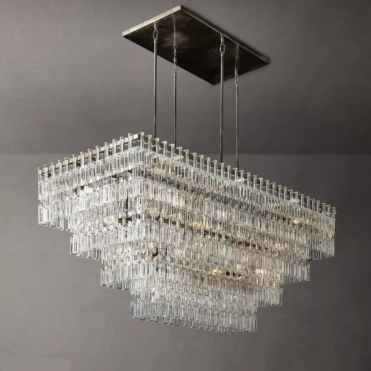 Antizer Marigan Tier K9 Crystal  Rectangle Chandelier