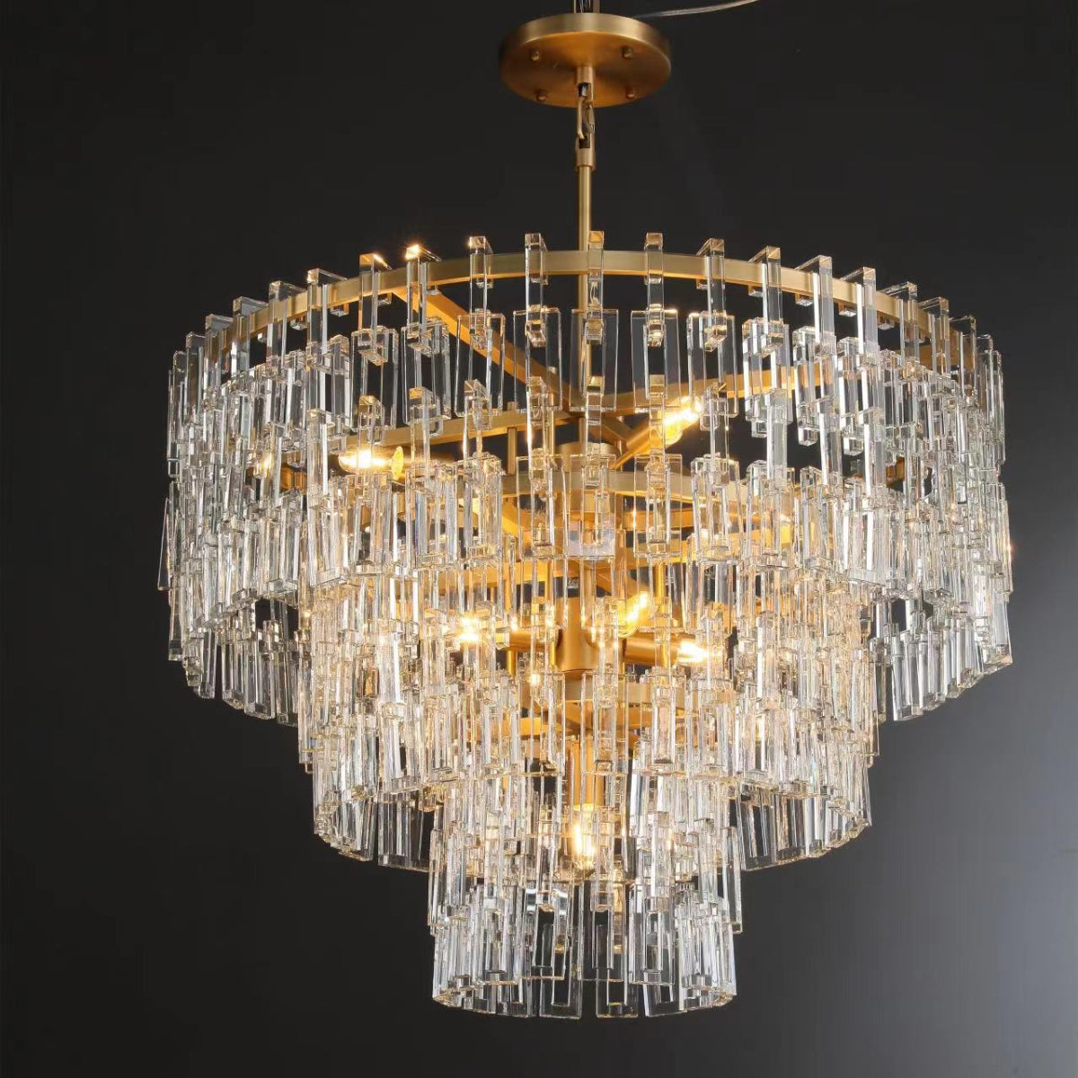 Antizer Marigan Tier K9 Crystal Round Chandelier