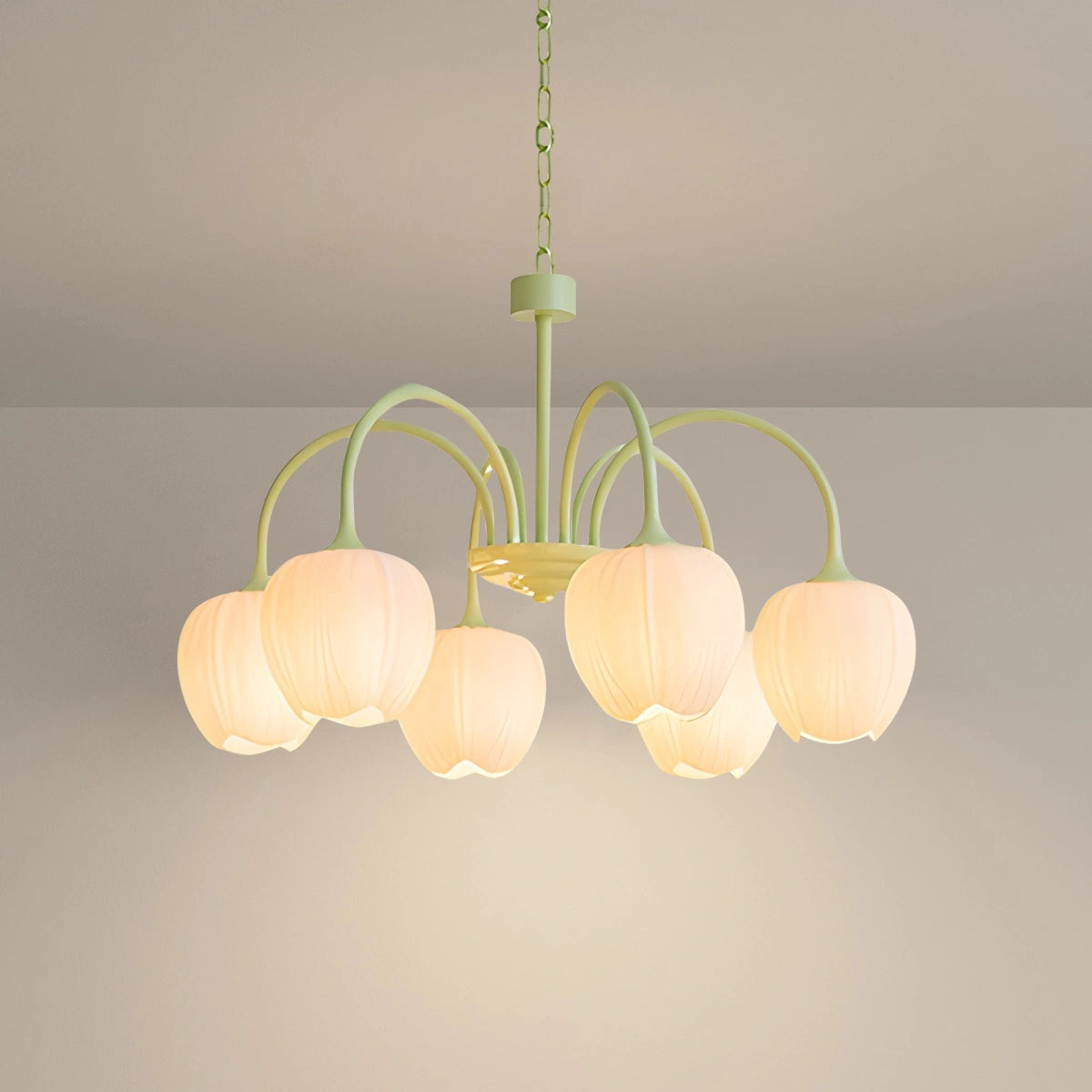tulip chandelier gold