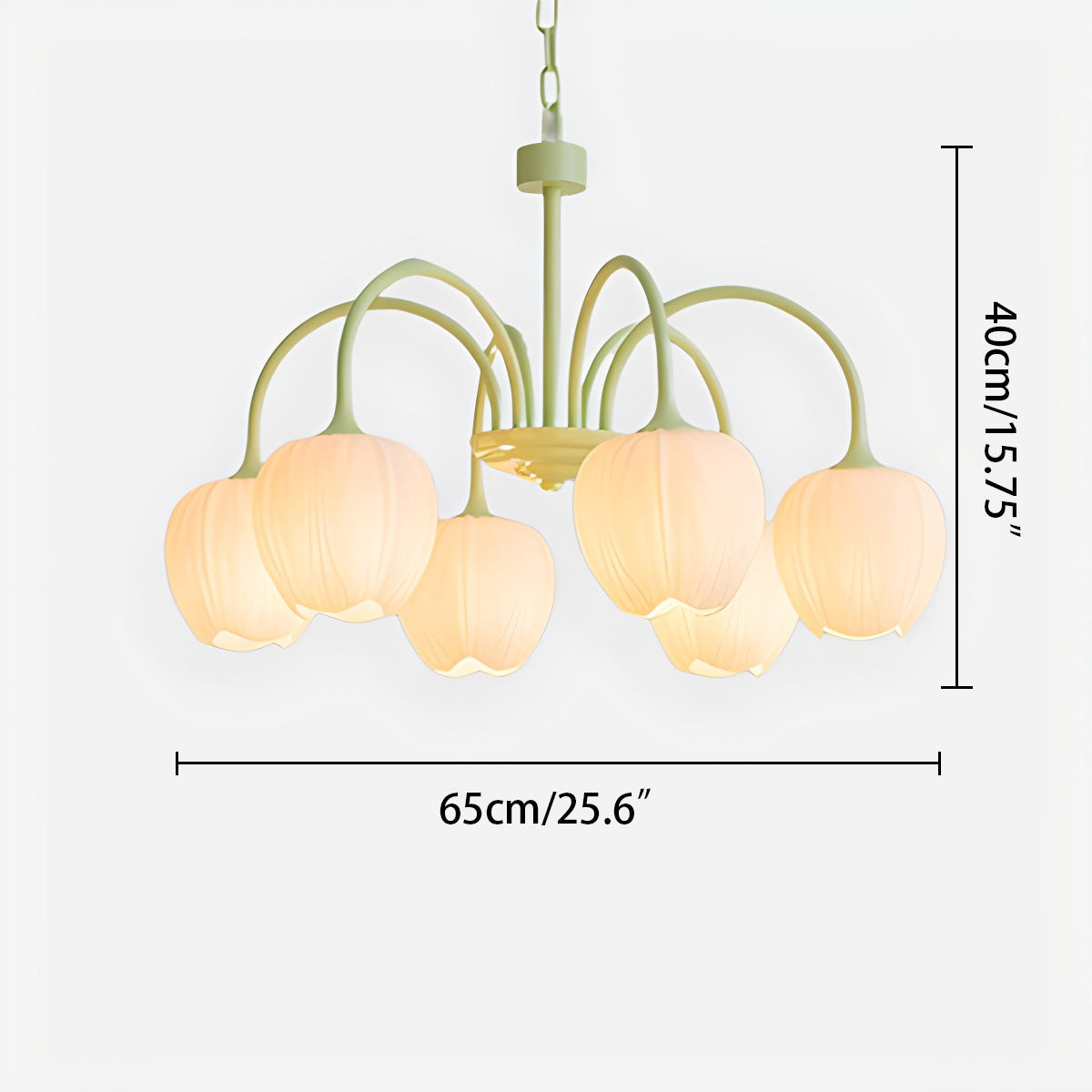 French Romance Tulip Matcha Chandelier