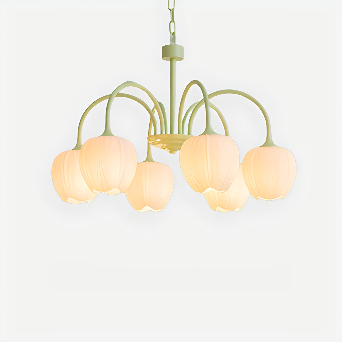 French Romance Tulip Matcha Chandelier