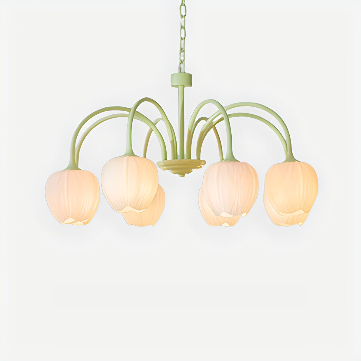 French Romance Tulip Matcha Chandelier