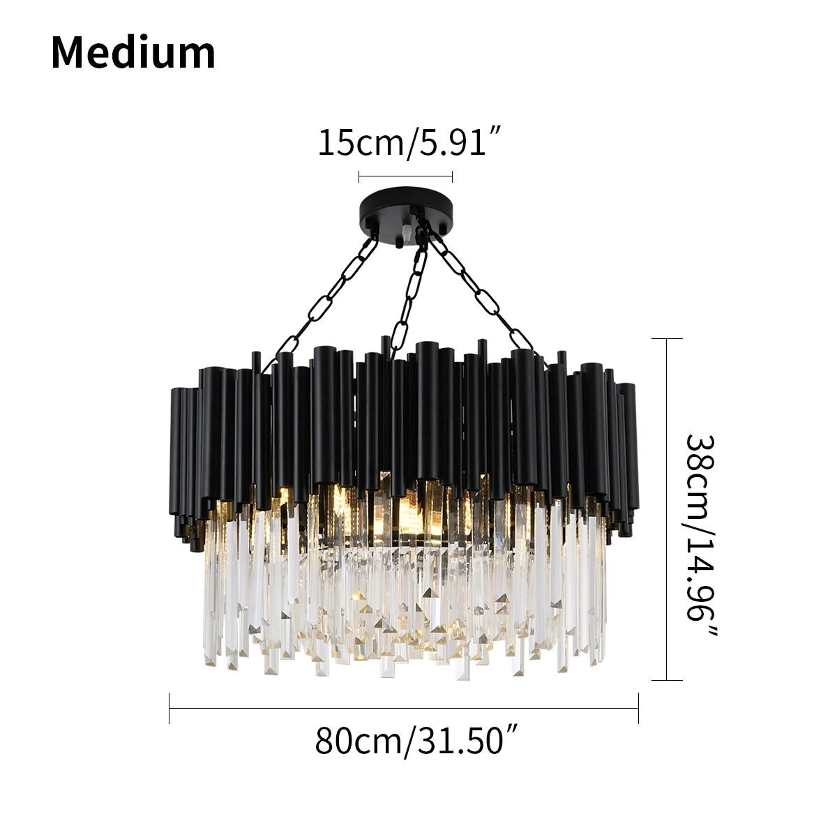 Antizer Mystique Black Crystal LED Chandelier