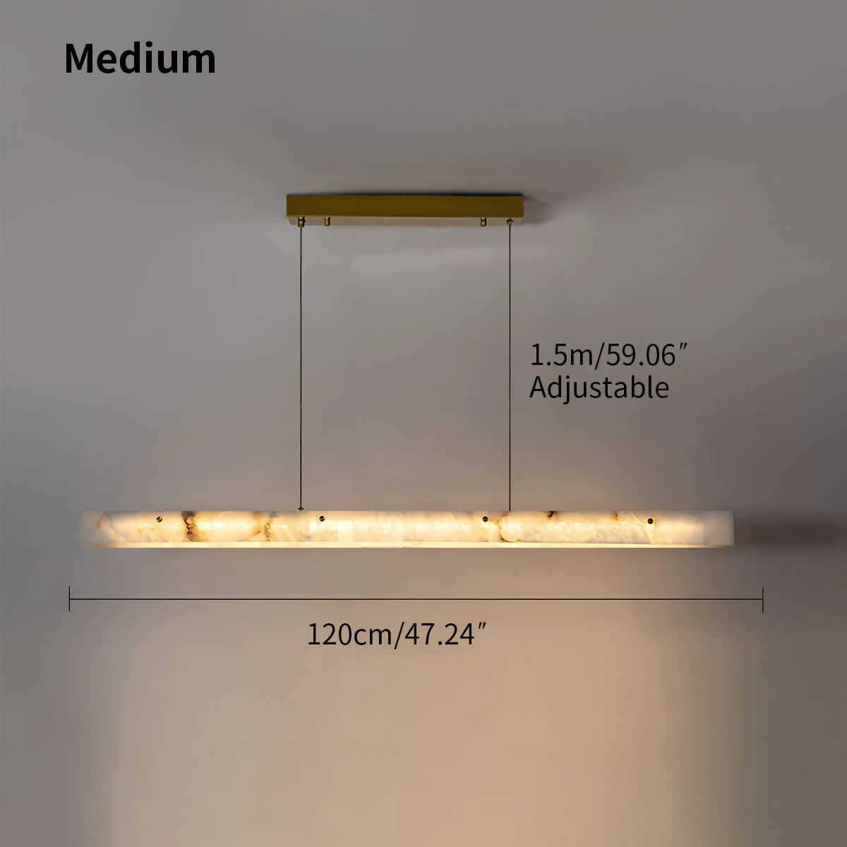 Antizer Modern Minimalist Linear Spanish Alabaster Pendant Light