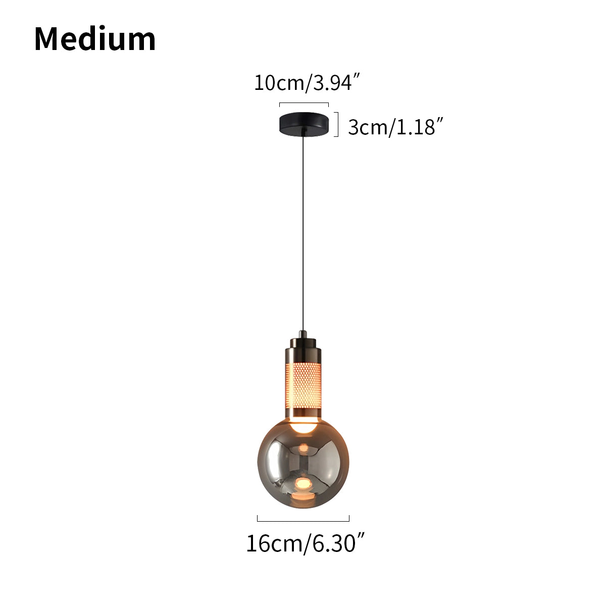 Antizer Industrial Glass Pendant Light for Bedroom