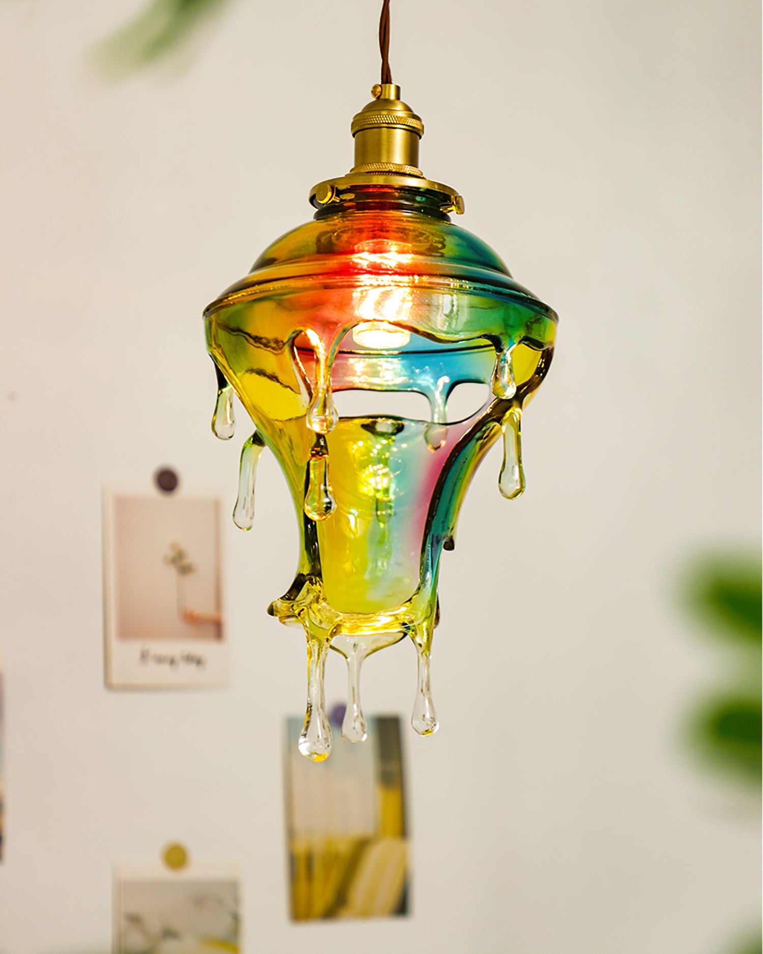 Modern Sculptural Water Droplet Resin Pendant Lamp, Adjustable Height, E14 Bulb Compatible