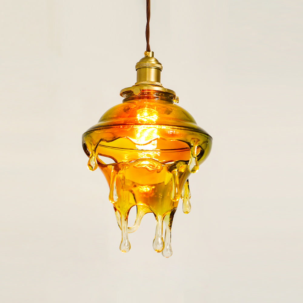 Modern Sculptural Water Droplet Resin Pendant Lamp, Adjustable Height, E14 Bulb Compatible