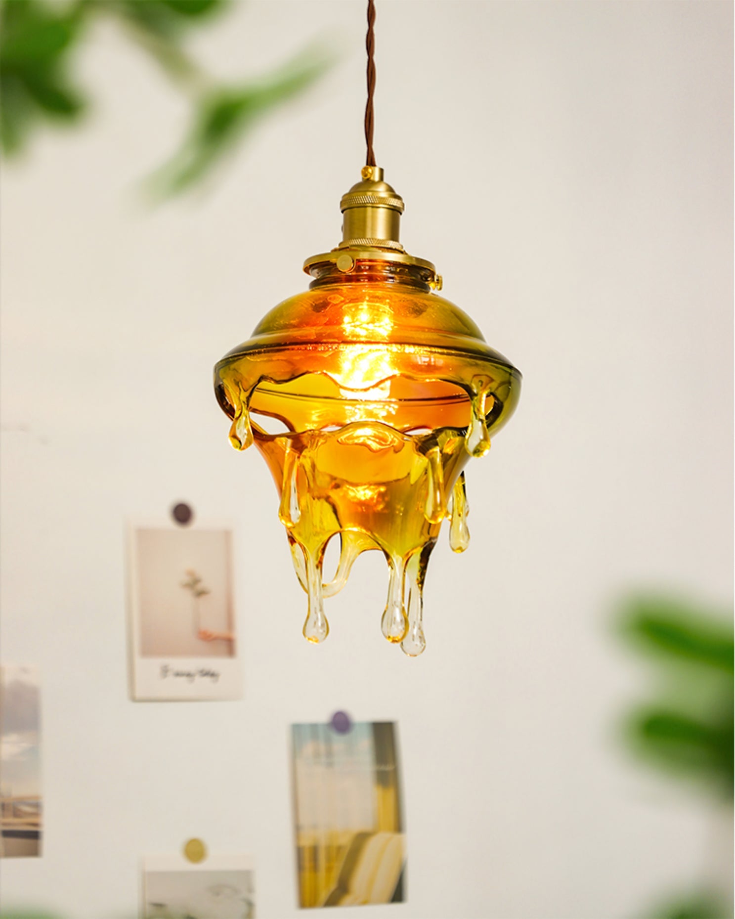 Modern Sculptural Water Droplet Resin Pendant Lamp, Adjustable Height, E14 Bulb Compatible