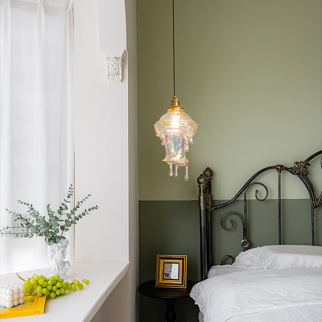 Modern Sculptural Water Droplet Resin Pendant Lamp, Adjustable Height, E14 Bulb Compatible