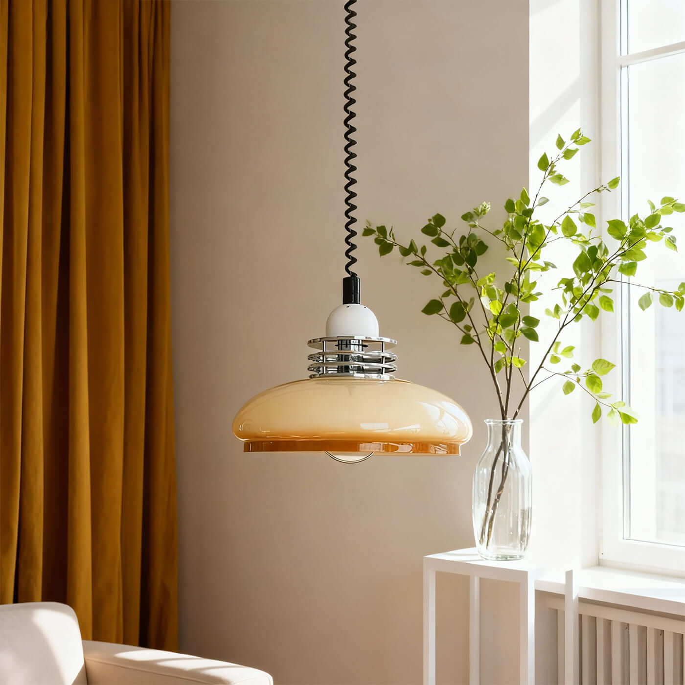 Antizer Nordic Bauhaus Retractable Glass Pendant Light