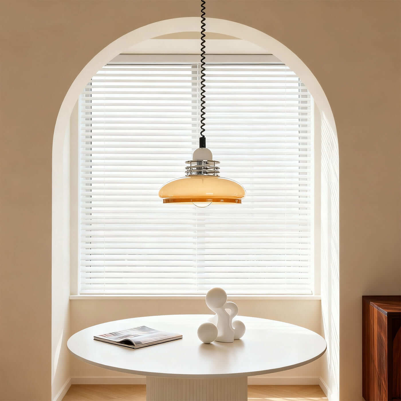 Antizer Nordic Bauhaus Retractable Glass Pendant Light