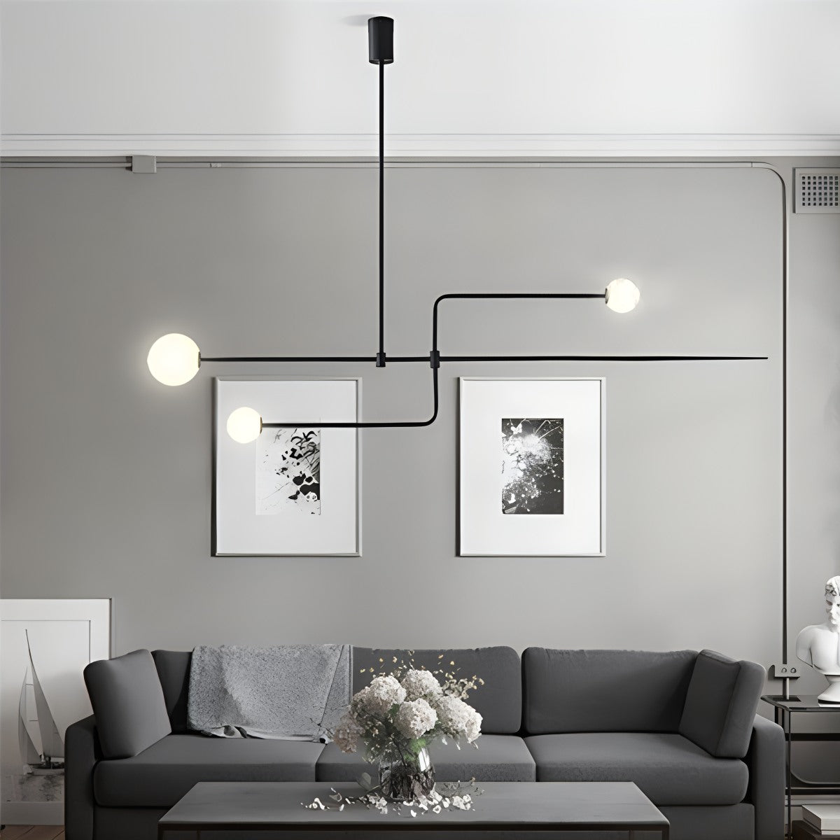 Antizer Minimalist Linear Metal Chandelier