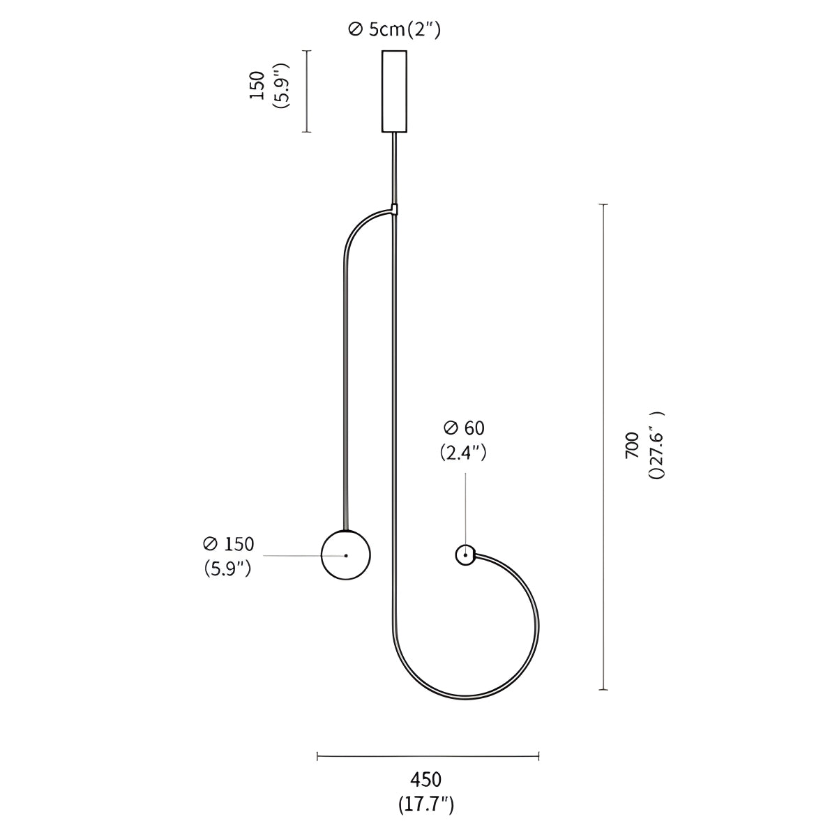 Antizer Minimalist Linear Metal Chandelier