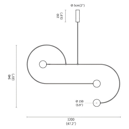 Antizer Minimalist Linear Metal Chandelier