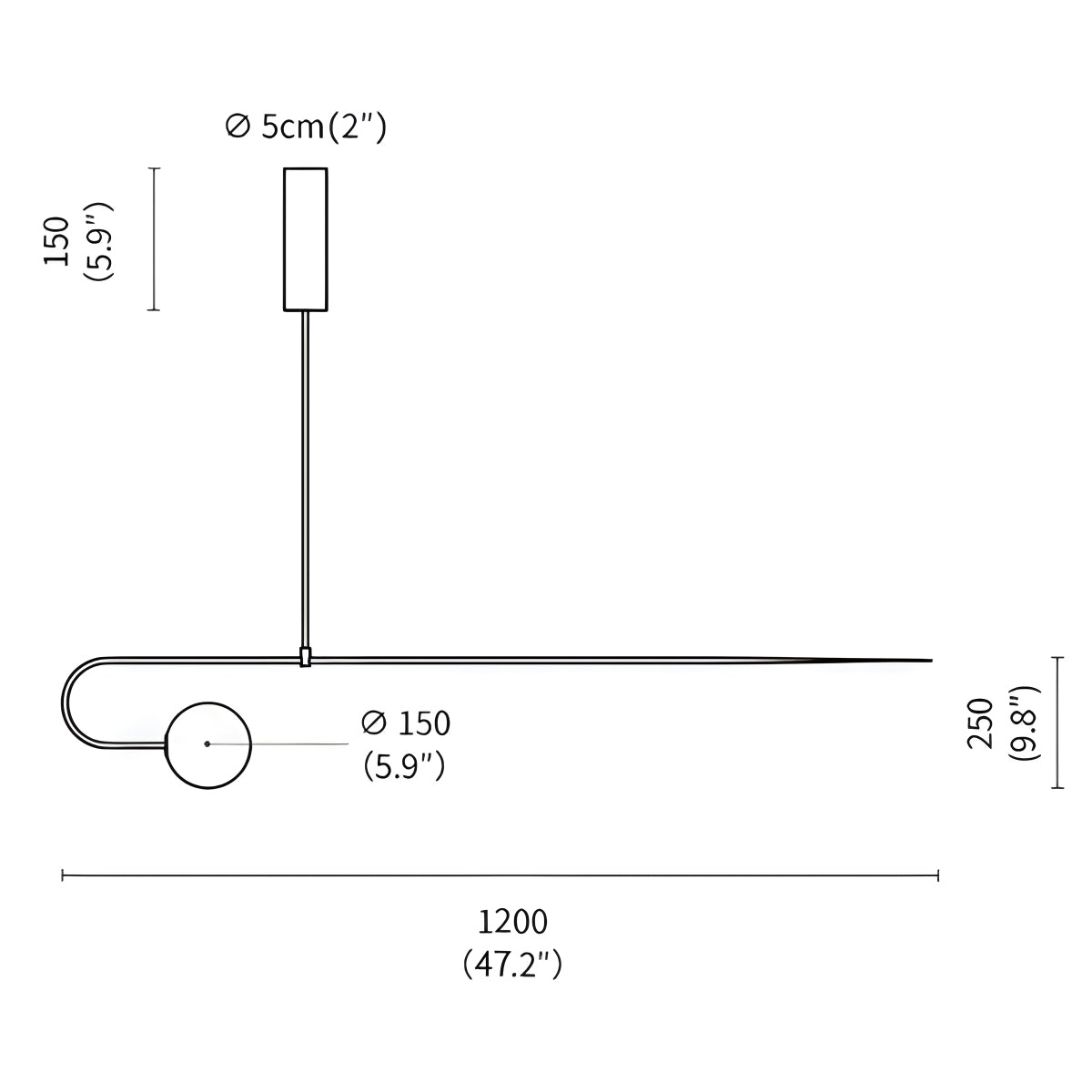 Antizer Minimalist Linear Metal Chandelier