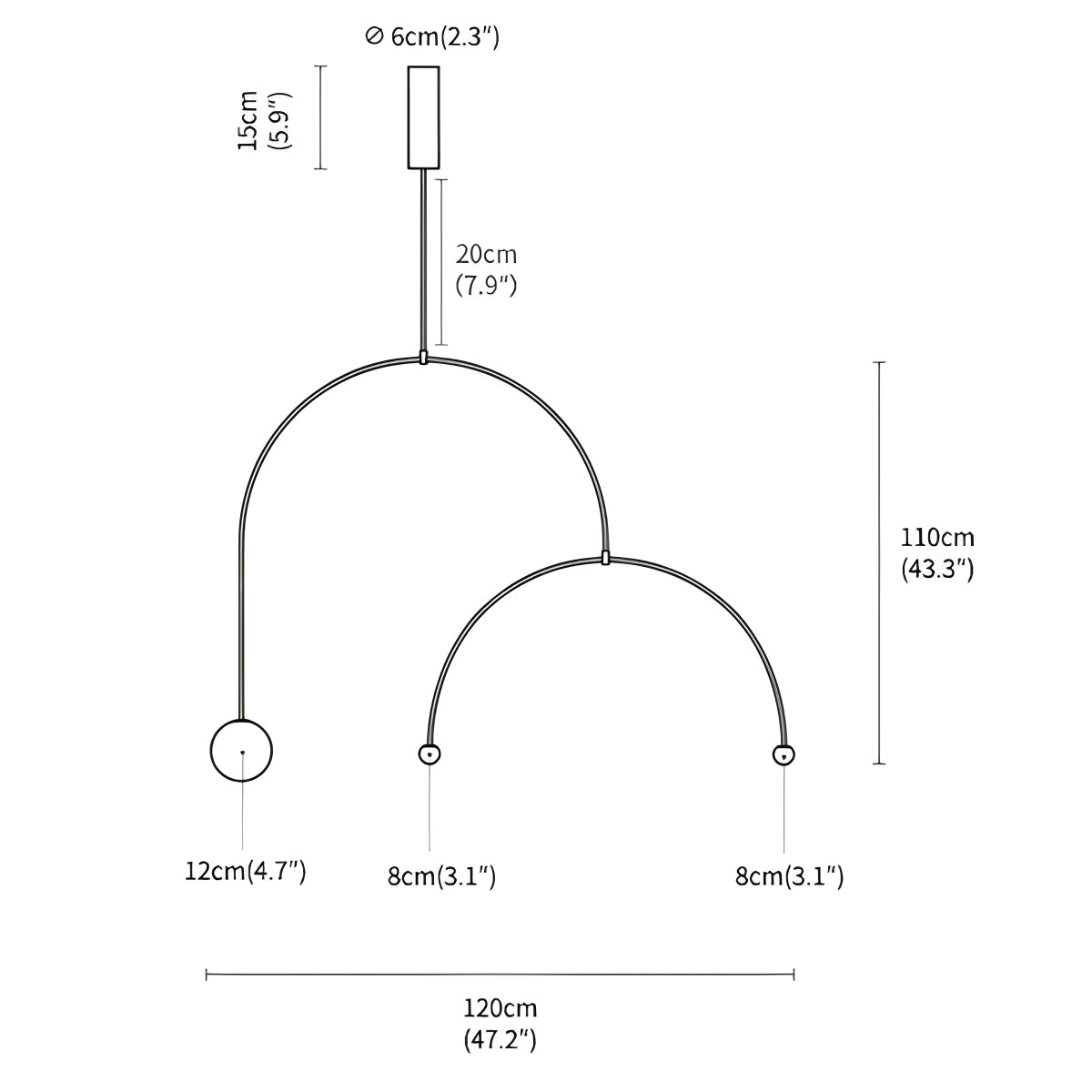 Antizer Minimalist Linear Metal Chandelier