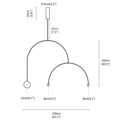 Antizer Minimalist Linear Metal Chandelier