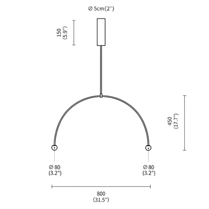 Antizer Minimalist Linear Metal Chandelier