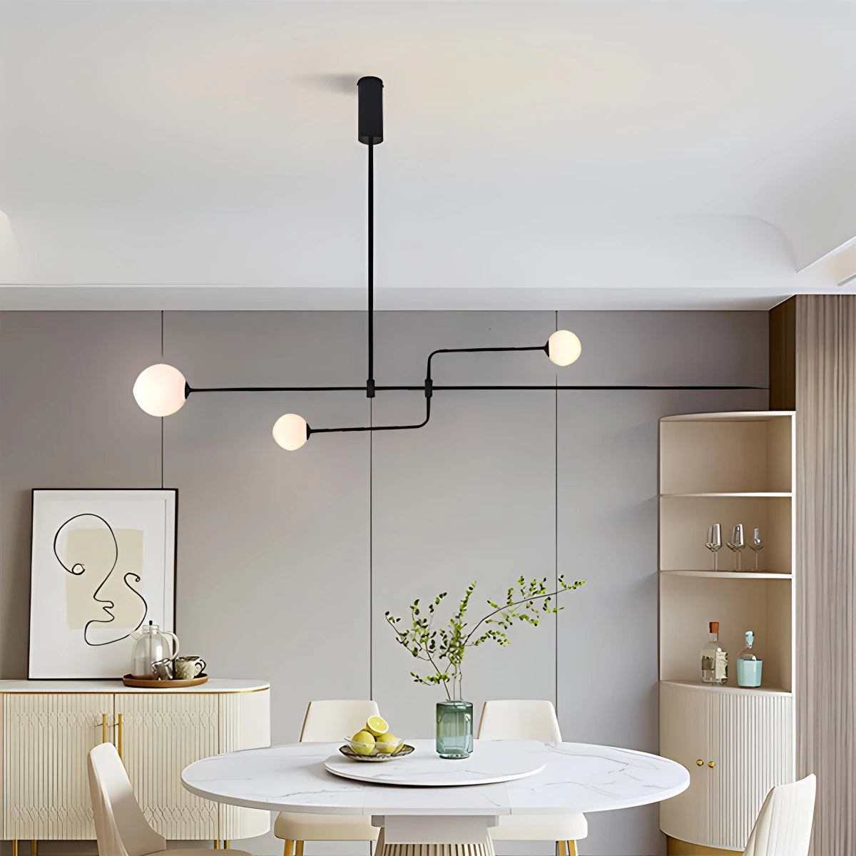 Antizer Minimalist Linear Metal Chandelier