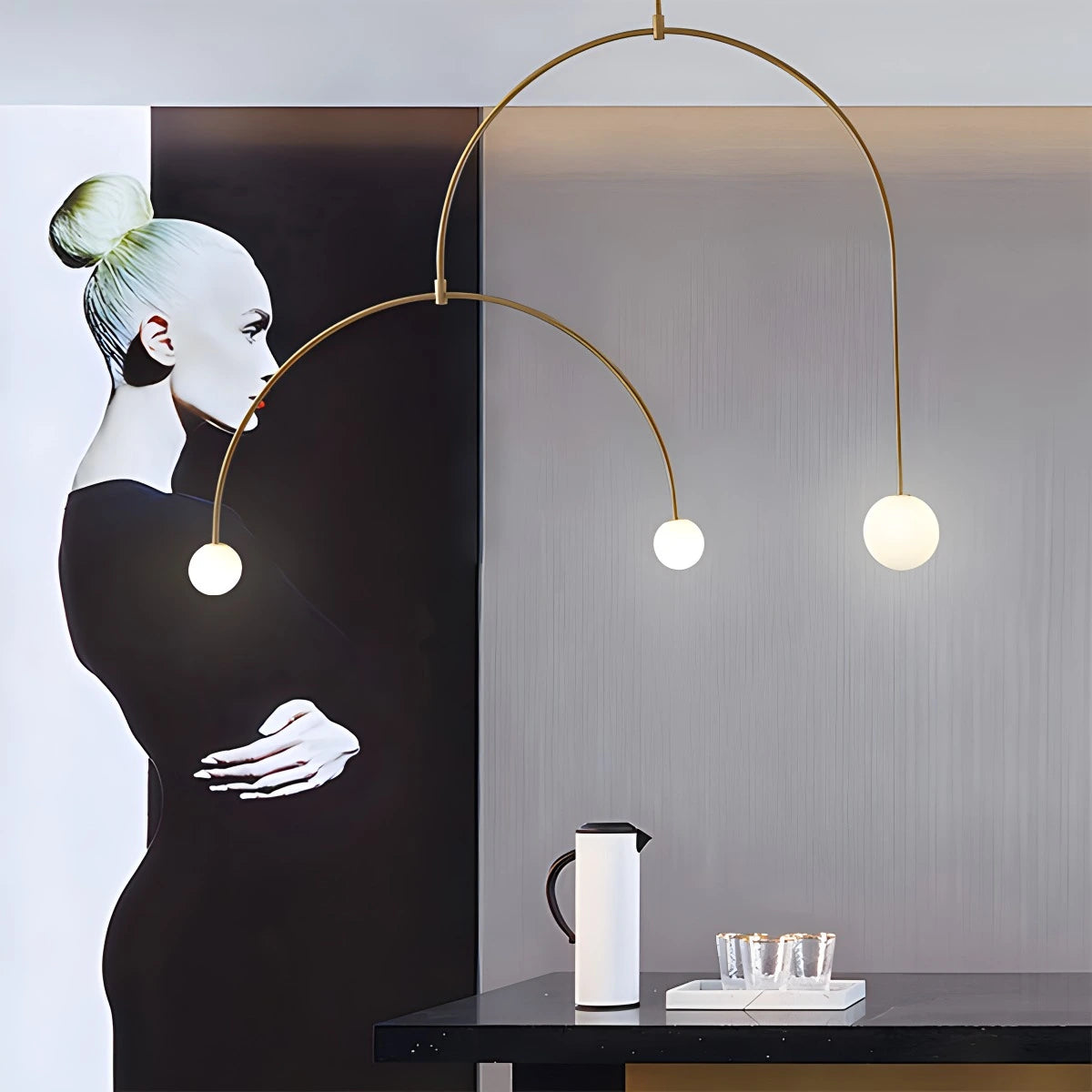 Antizer Minimalist Linear Metal Chandelier