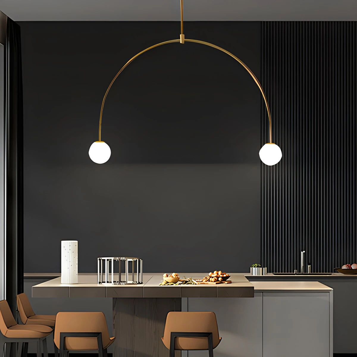 Antizer Minimalist Linear Metal Chandelier