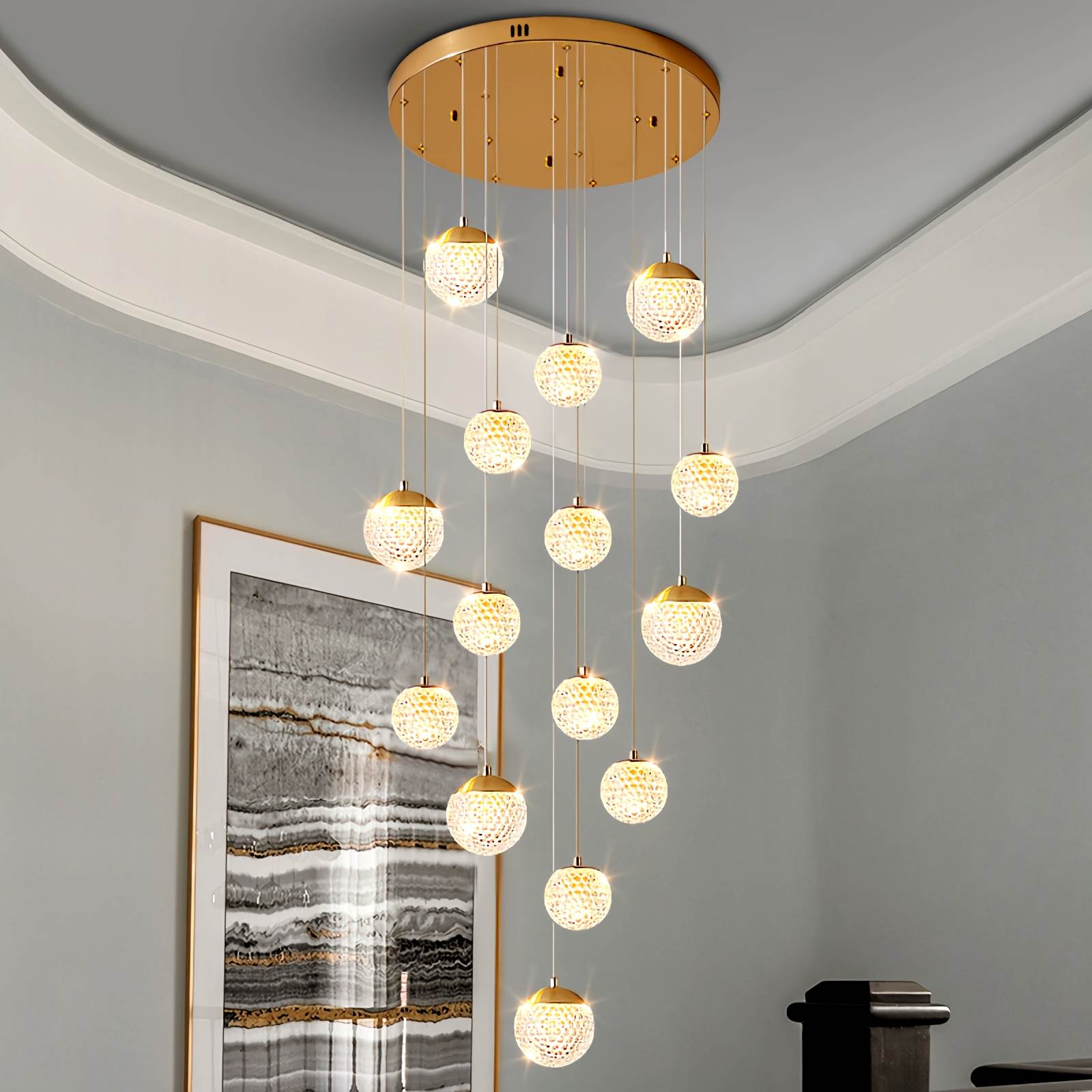 Modern Art Deco Multi Pendant Light