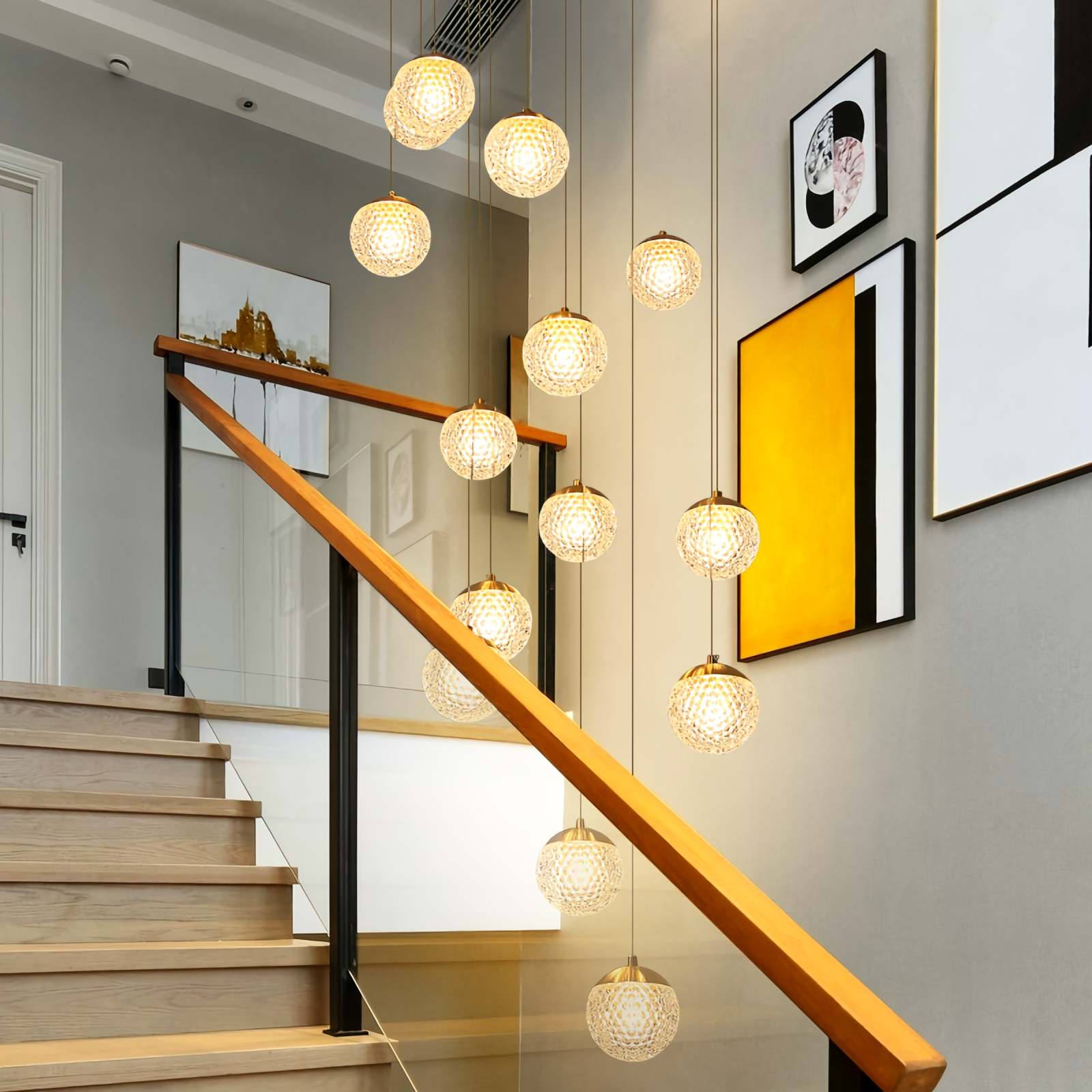 Modern Art Deco Multi Pendant Light