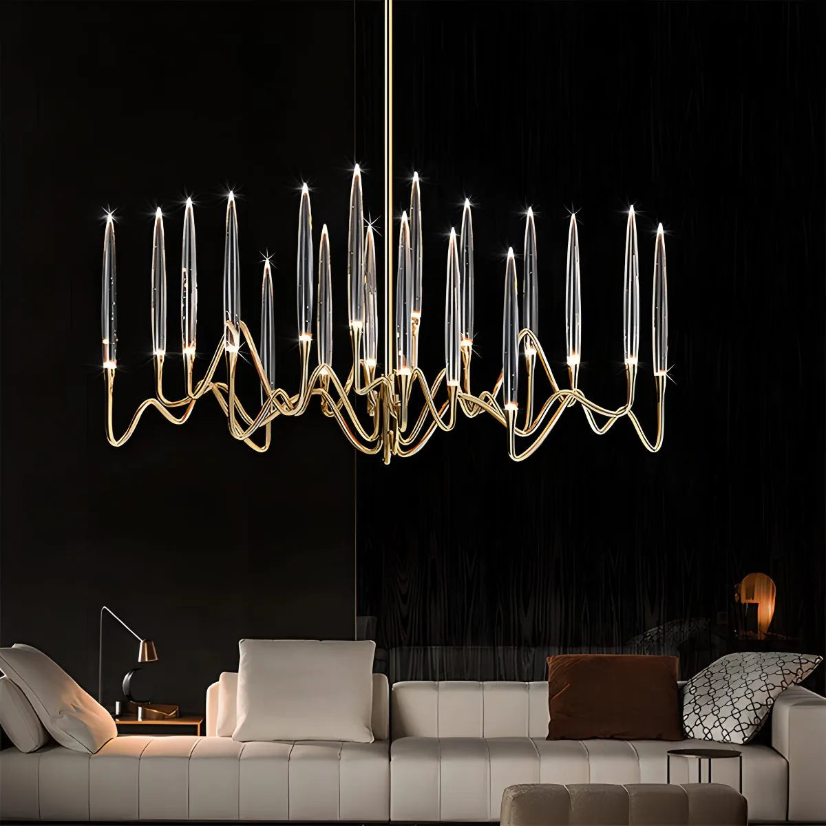 Antizer Modern Branch Chandelier & Floor Lamp