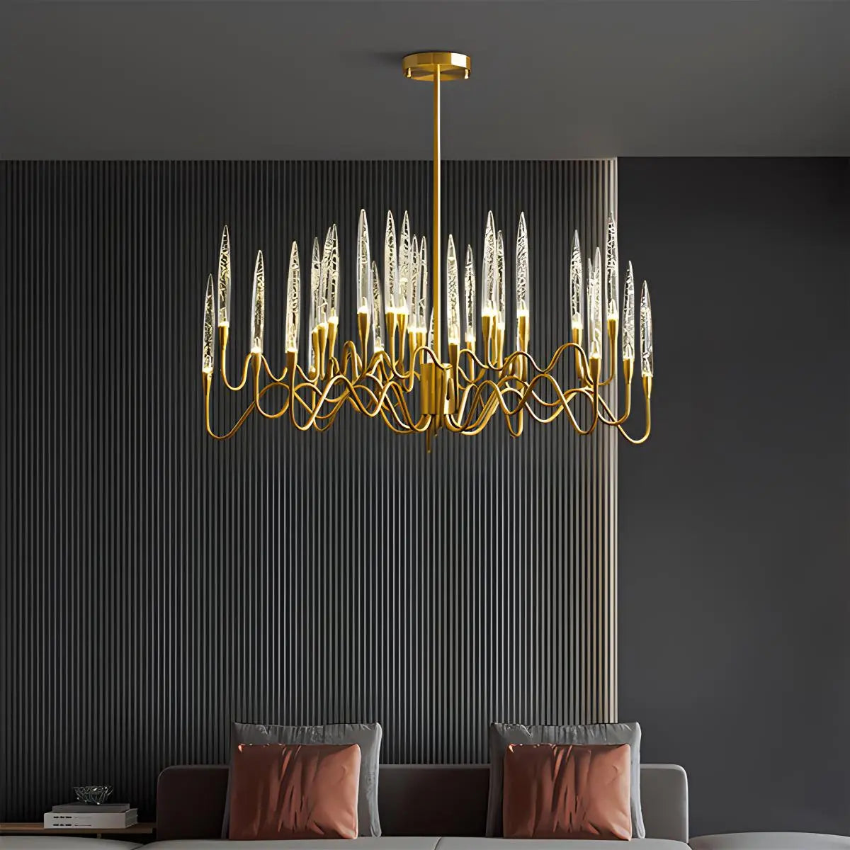 Antizer Modern Branch Chandelier & Floor Lamp